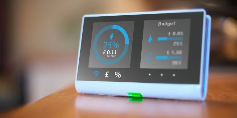An in-home display showing details of a business' energy consumption throughout the day