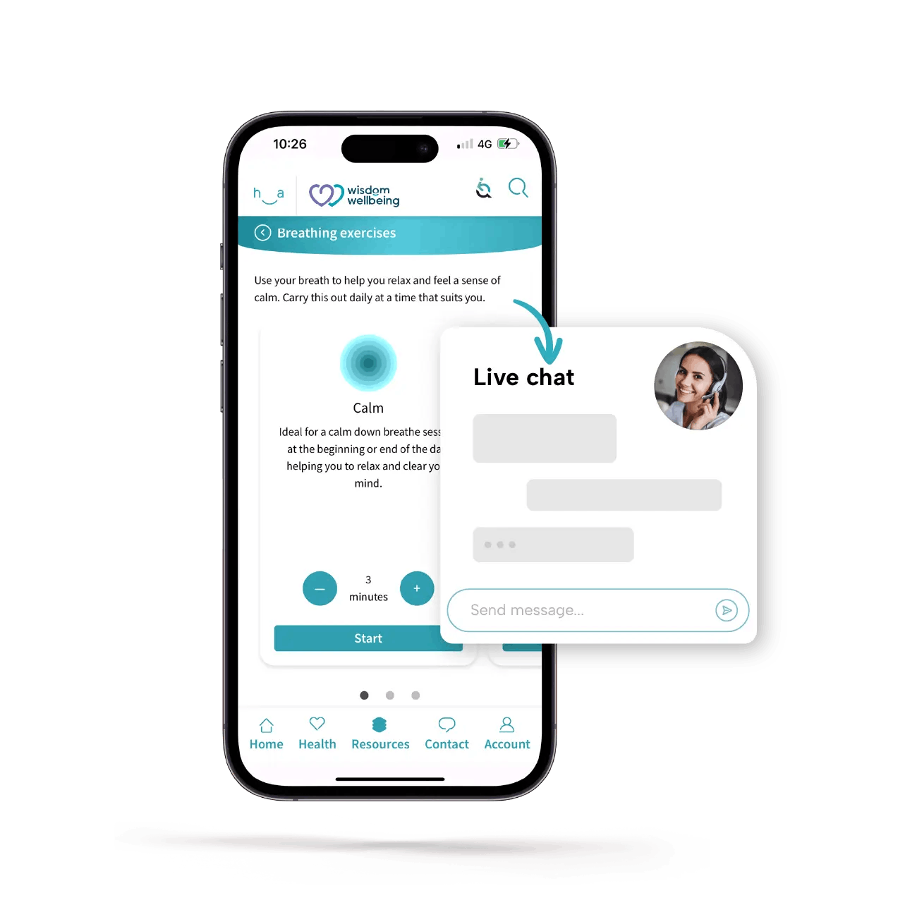 Phone showcasing an employee assistant programme