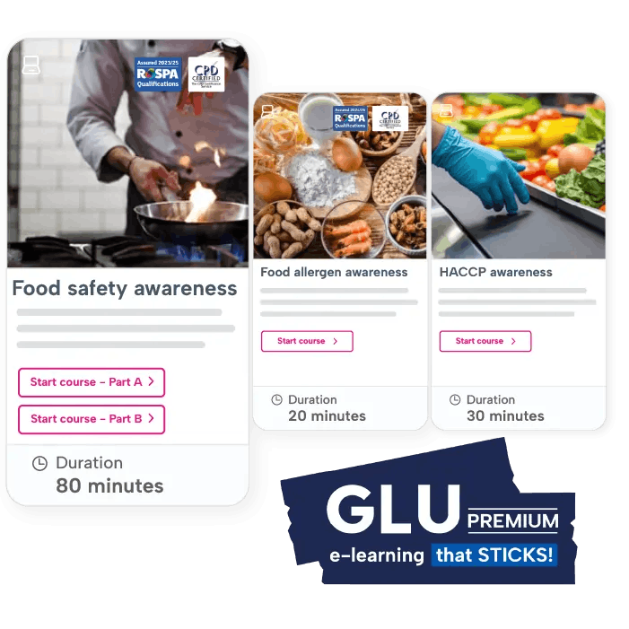 Food Safety Awareness e learning Screenshot of food safety e learning courses