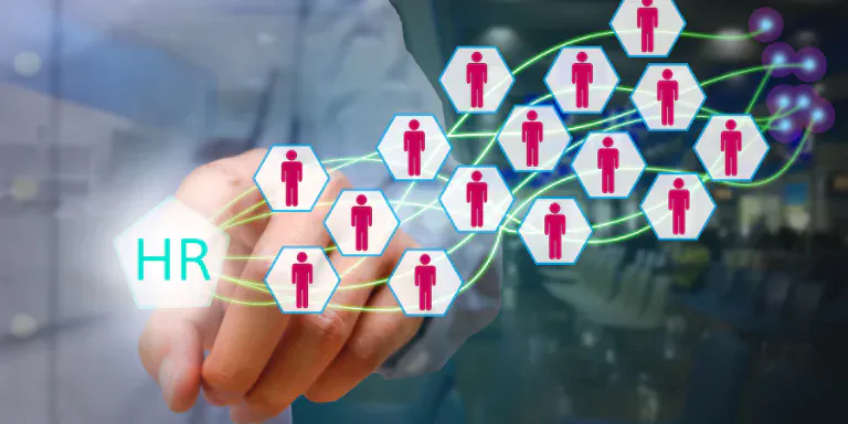 Symbolism of HR connecting a variety of people