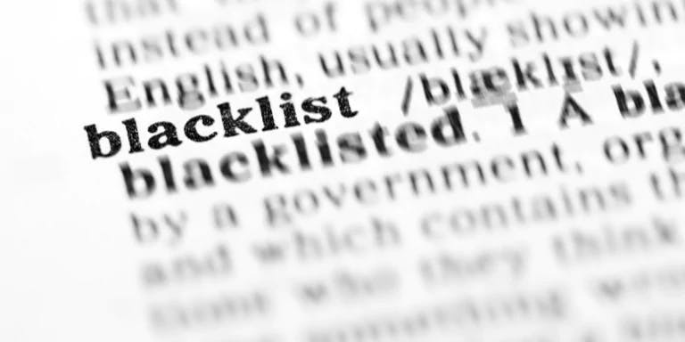 A dictionary definition of the word blacklist