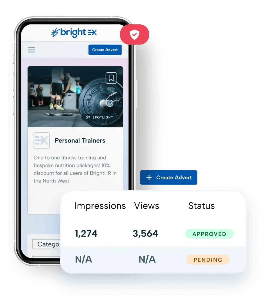 Free online advertising tool Screenshot of BrightHR's online marketplace