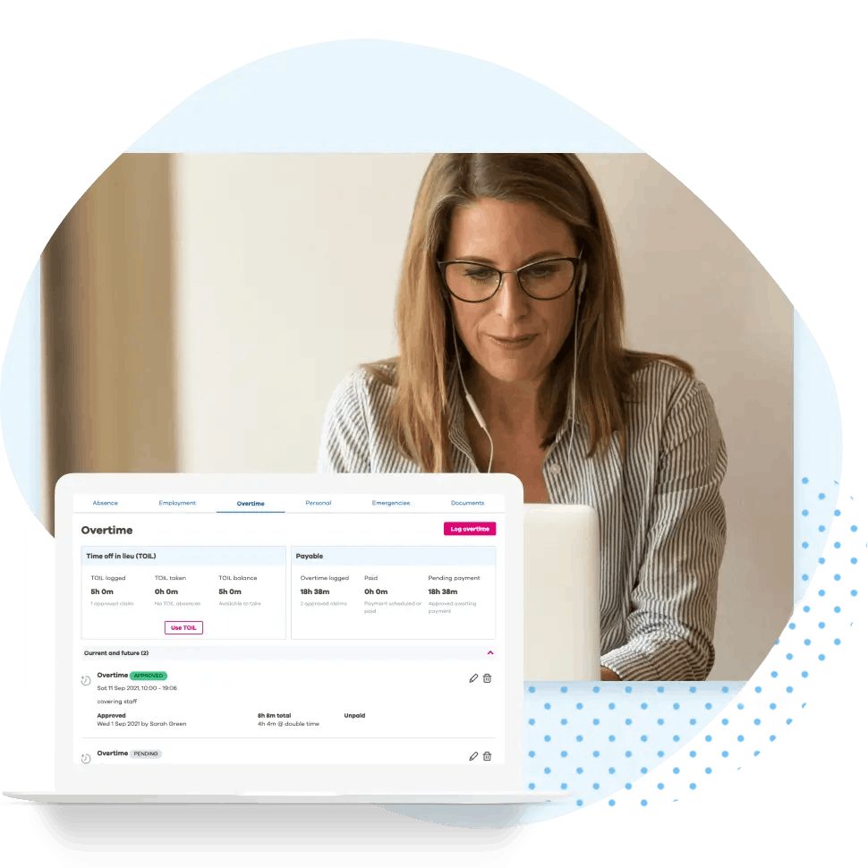 Timesheets Woman on laptop