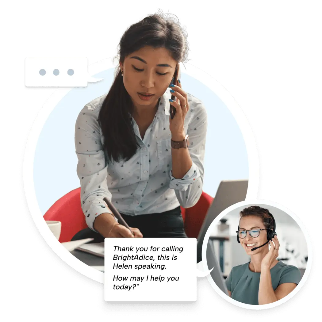 Person on the Phone to Insurance Advice