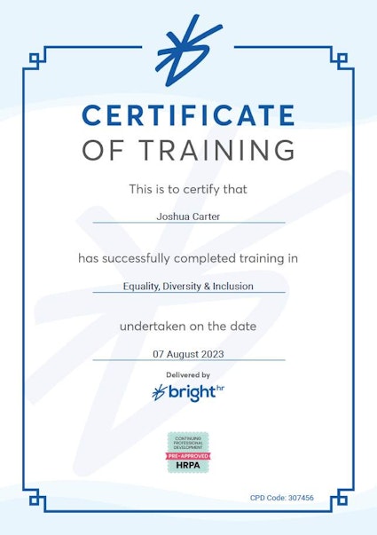 course certificate