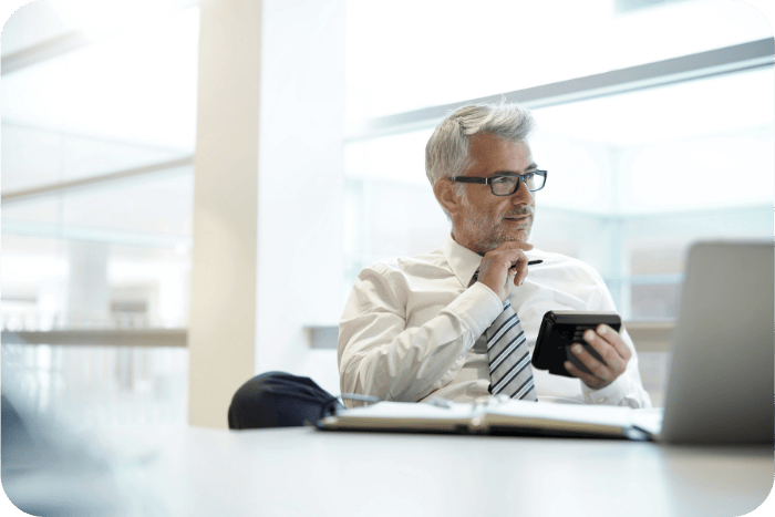 a business owner using a smart meter