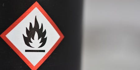 Harmful substances safety sign A harmful substances sign warning of flammable materials