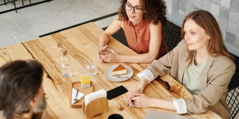 Employees on their designated lunch break at work
