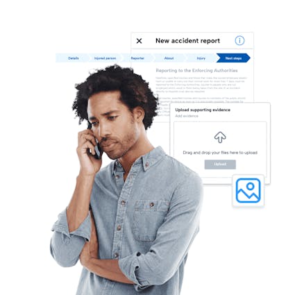 Man standing in front of The Accident report template