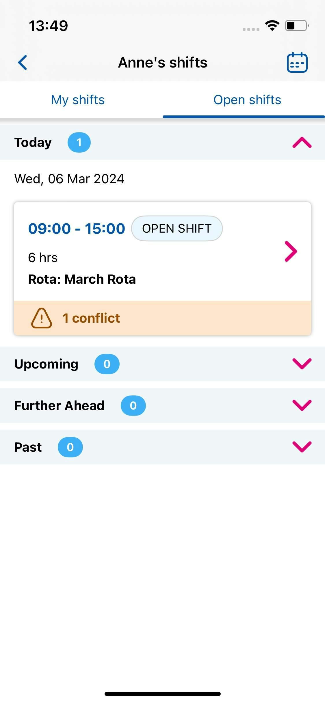Open shifts Open shifts