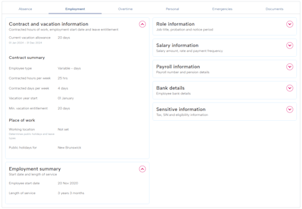 employment tab