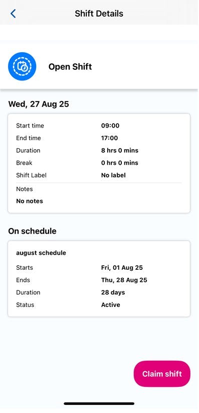 Open shifts 2 Open shifts 2