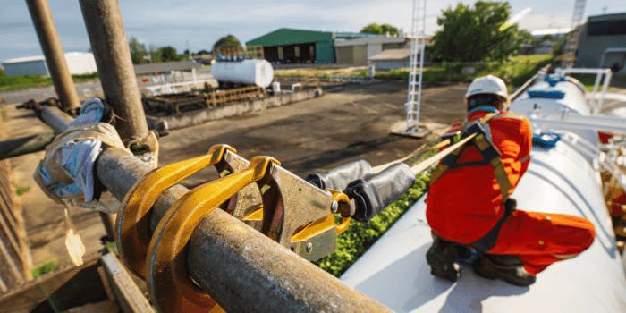 Lone construction worker