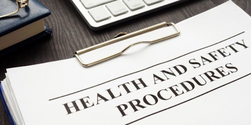 A document displaying health and safety procedures at work