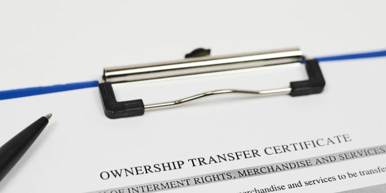 Ownership transfer certificate TUPE
