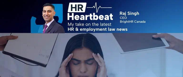 A woman with her hands pressed against her temple. Pictured out of frame are 2 people with their hands stretched out towards her head. One is holding a table, the other is holding a clipboard, the idea is she is stressed out by their requests