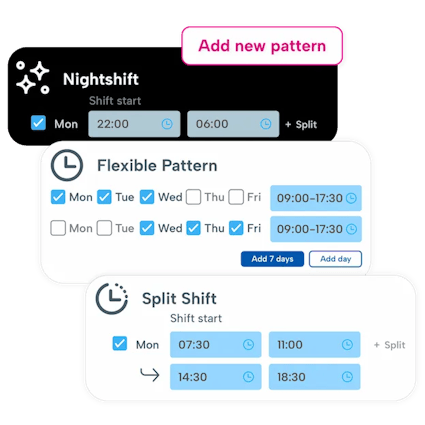 Flexible shift schedule patterns A dashboard to plan different schedules in BrightHR shift scheduling software