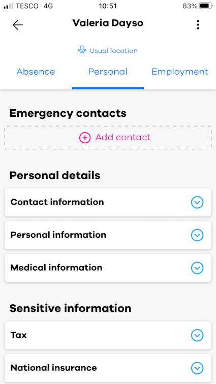 personal details