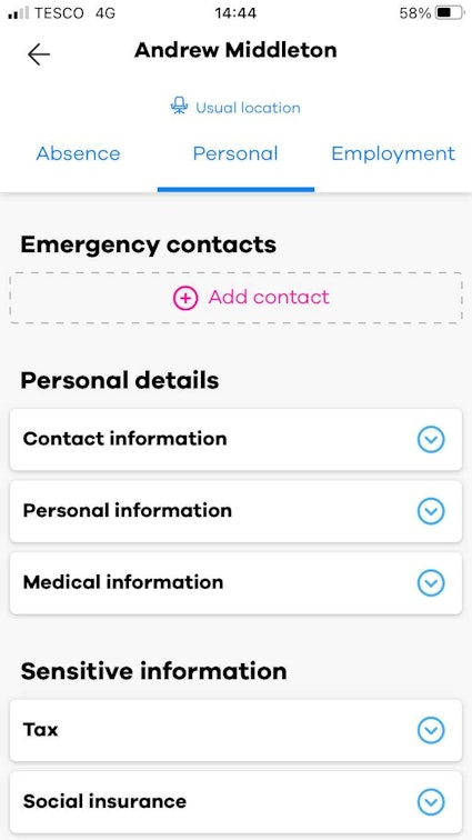 personal details