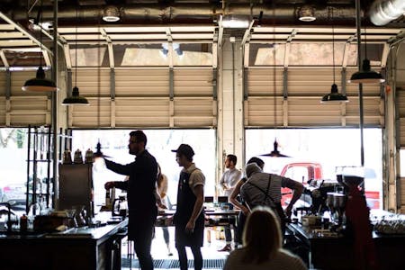 workers in a coffee shop