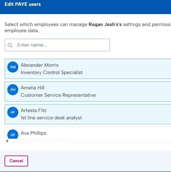 Select employees