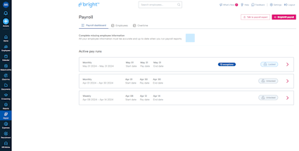 Payroll interface brighthr
