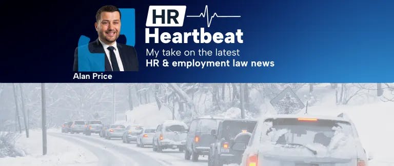 blog header with image of cars in snow