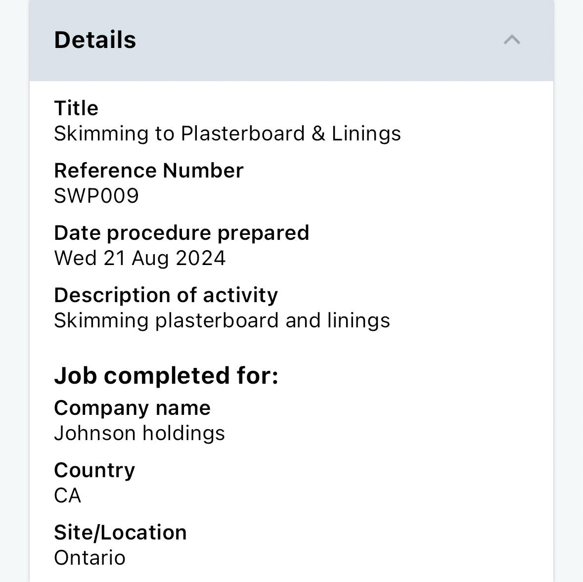 procedure details procedure details