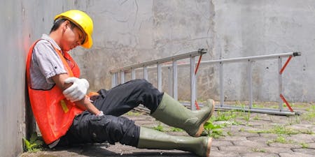 Construction hazards Construction worker tripped and fell