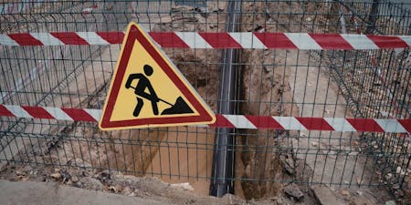 Construction hazard sign Construction hazard identification