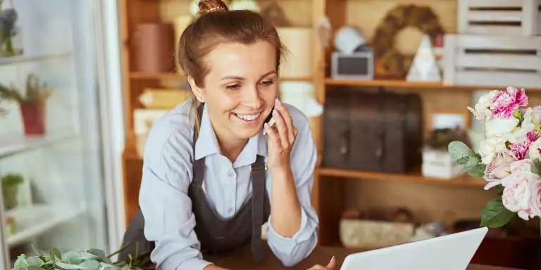 Employee at work using HR software