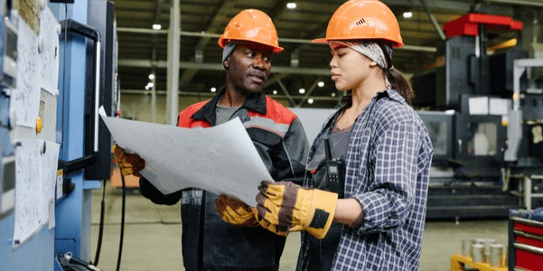 Manufacturing workers in a manufacturing industry