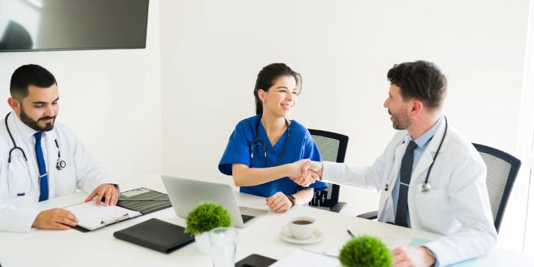 Healthcare professionals in a meeting