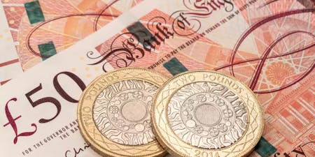Salaries and wages An image of British pounds, notes and coins