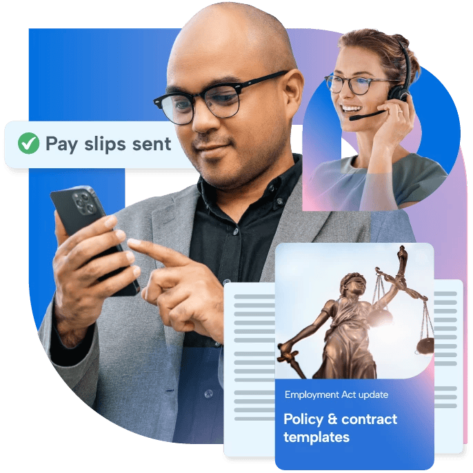 A man wearing glasses and a gray suit is holding a phone and looking at it, while a woman in a black dress and glasses is holding a phone and looking at it as well. A man wearing glasses and a gray suit is holding a phone and looking at it, while a woman in a black dress and glasses is holding a phone and looking at it as well.