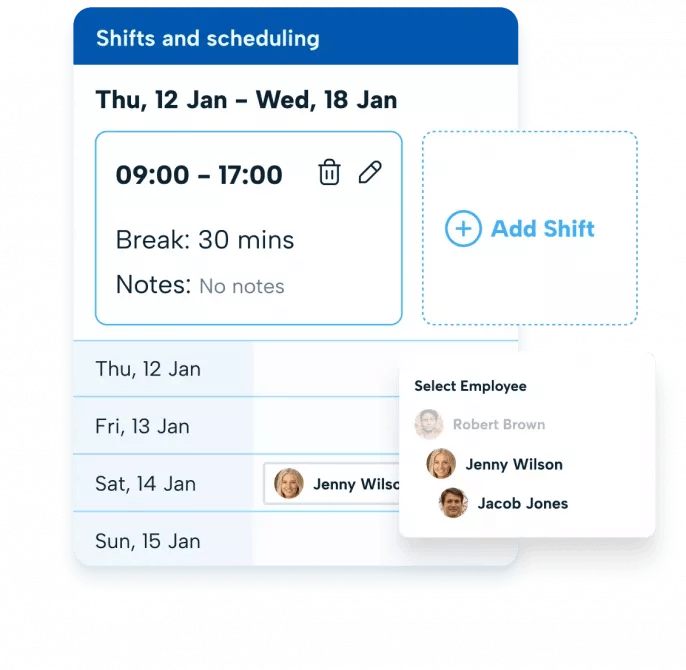 BrightHR Shifts & scheduling