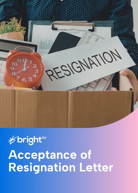 Acceptance of Resignation Letter