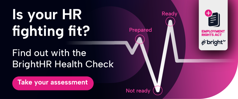 An image of the BrightHR Health Check with the text is your HR fighting fit? Find out with the BrightHR Health Check
