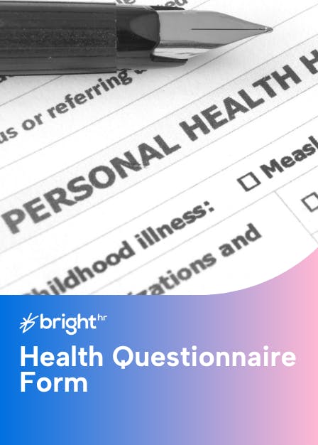 Health Questionnaire Form