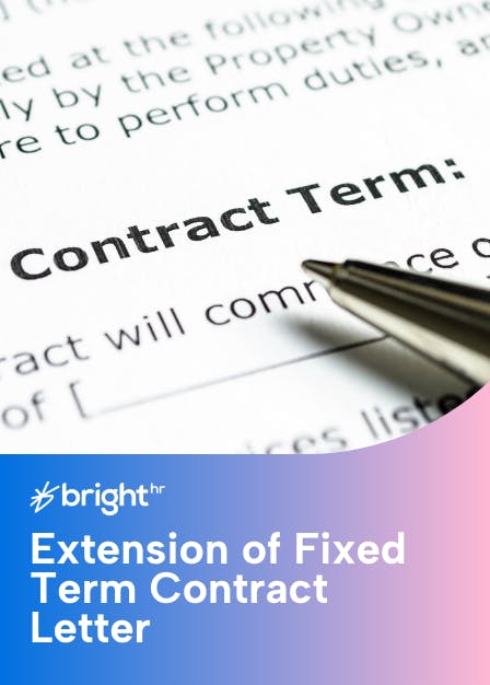 Extension of fixed term contract letter