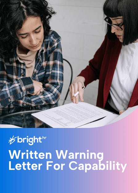 Written Warning Letter For Capability