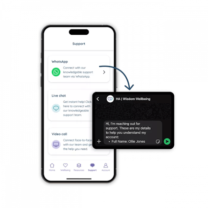 Wellbeing EAP Support in app