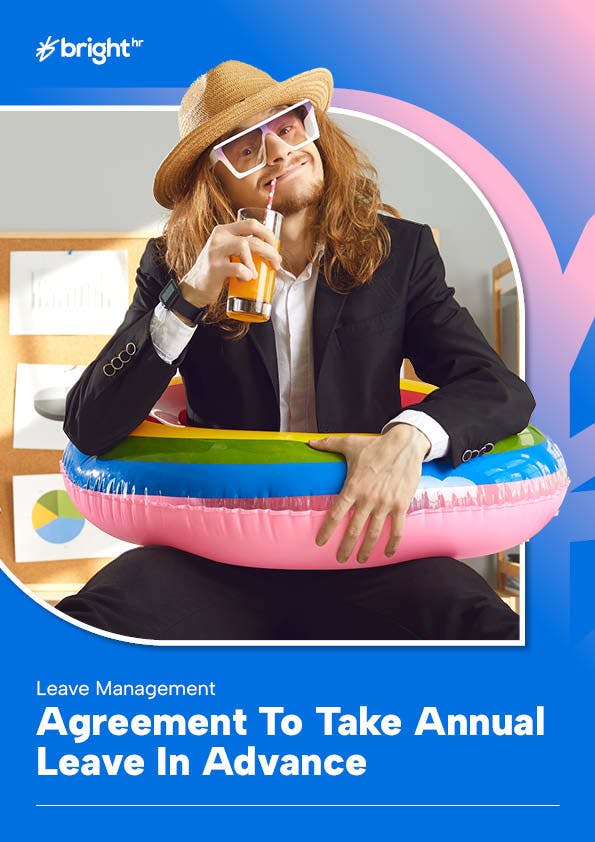 A man wearing a straw hat, sunglasses, and a suit is sitting on a large inflatable tube. He is holding a straw and drinking from a glass. The background is blue with white text.