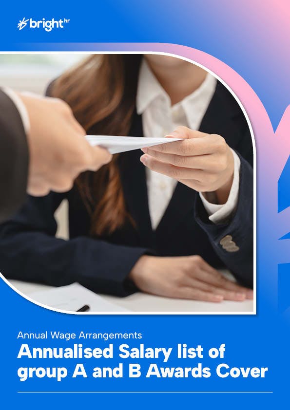 The image features a blue background with a white border. In the center, there's a person wearing a suit and holding a white paper. The person is looking at the paper, and it appears to be a document or report.