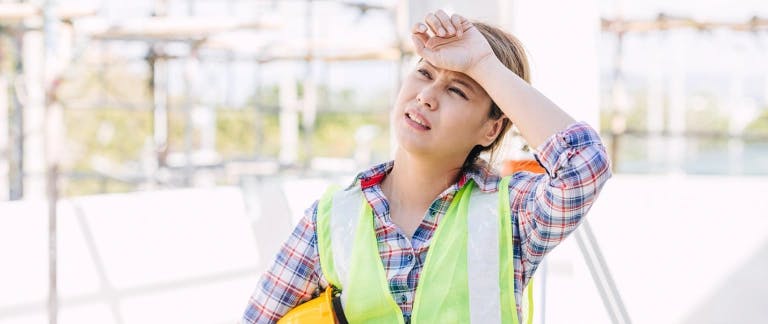 construction worker in hot weather construction worker in hot weather