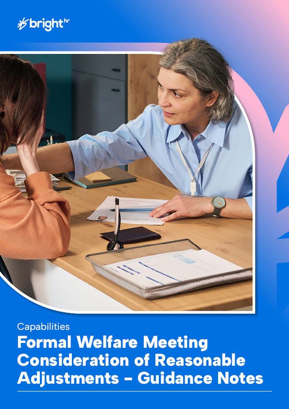 Formal Welfare Meeting Consideration of Reasonable Adjustments - Guidance Notes