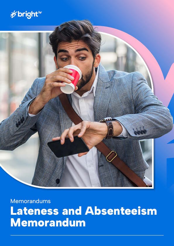 Employee drinking coffee and checking watch realising they are late