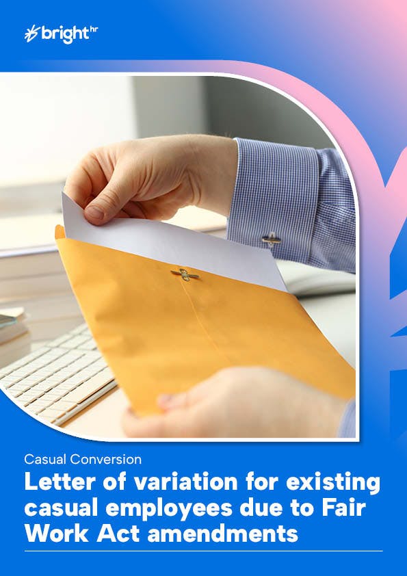 Letter of variation for existing casual employees due to Fair Work Act amendments