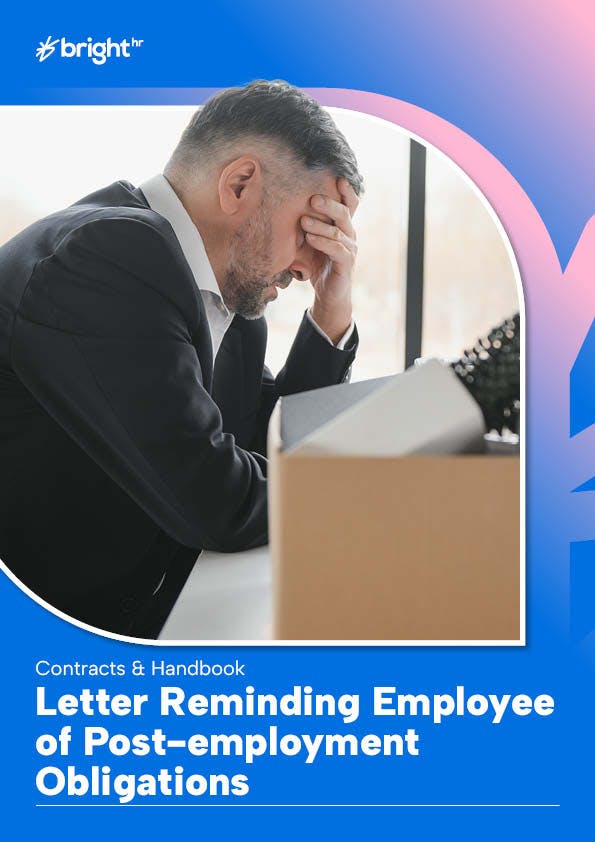 Letter Reminding Employee of Post-employment Obligations