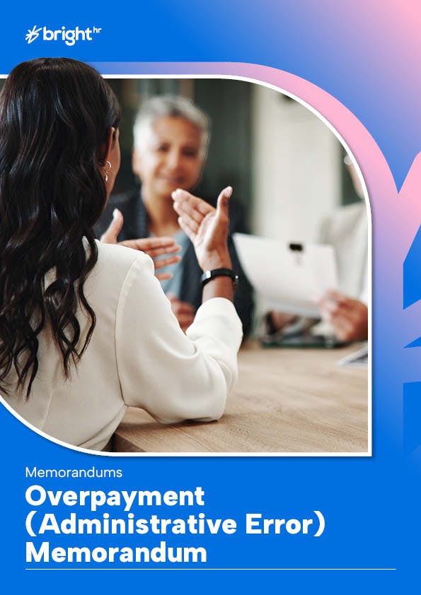 Overpayment (Administrative Error) Memorandum